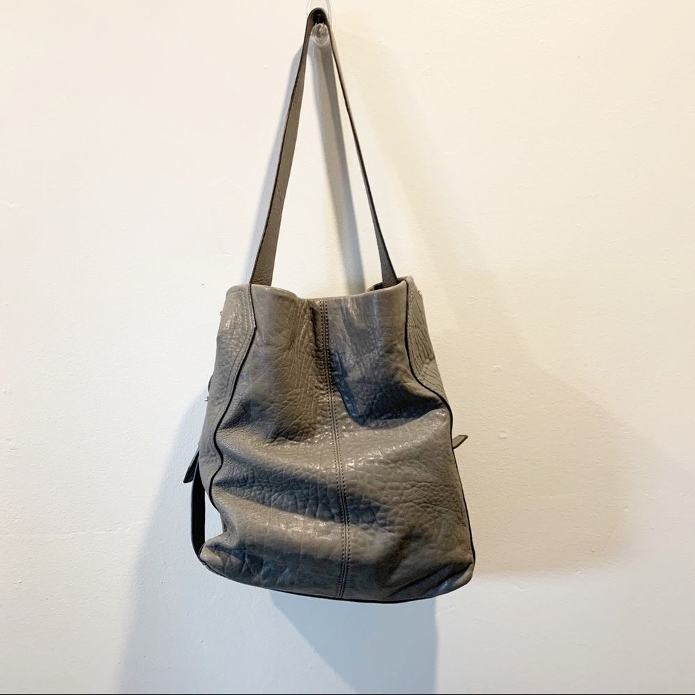 VINCE CAMUTO Gray Fava Leather Hobo - Picture 6 of 12